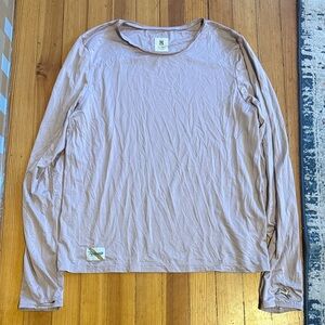 Tracksmith Light Pink Long Sleeve with Logo